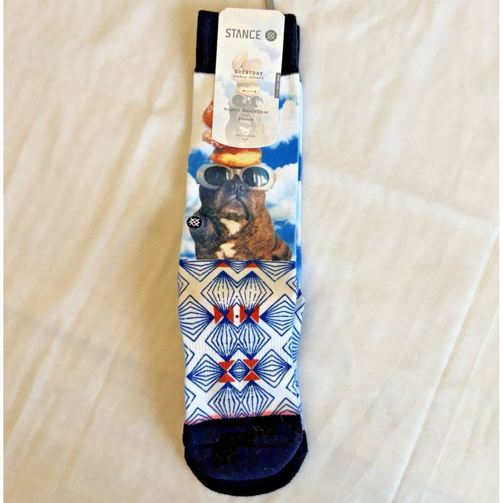 Stance Everyday Tomboy Athletic Socks One Size Crew Dog Sunglasses Donuts Blue